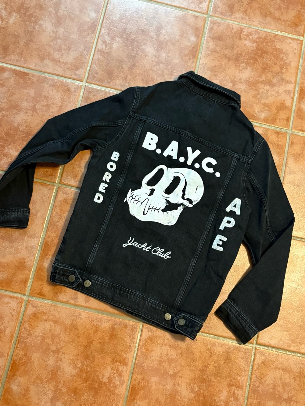 Bored Ape Yacht Club McBess The Dudes Limited Edition Black Denim Jacket medium